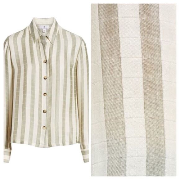 Socialite Stripe Blouse Size Medium - Picture 13 of 13